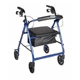 Drive Medical Aluminum Rollator with Fold Up and Removable Back Support, Padded Seat, 6