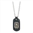 Leather Skulls Dog Tag Necklace