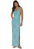 Prom Dress. Womens Long Evening Gown. Beaded Dress by Sean Collection (8681) AQUA