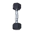 Cap Barbell Rubber Coated Hex Dumbbell with Contoured Chrome Handle (5-Pound)