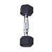 Cap Barbell Rubber Coated Hex Dumbbell with Contoured Chrome Handle (5-Pound)