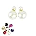 Colorful Double-faced Pearl Double Pearl Beads Plug Stud Earrings WHS541 (7-Pearl)