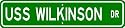 USS WILKINSON DL 5 Street Sign - Navy
