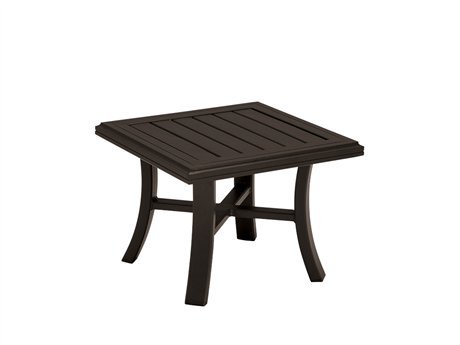 Tropitone Banchetto Aluminum 24 Square Metal Patio Coffee Table Textured Barley Finish
