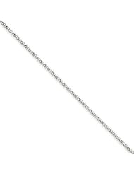 14k Wg 1.5mm Round Wheat Chain, Size 8