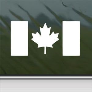 Canada Flag Canadia White Sticker Decal Maple Leaf Drapeau White Car Window Wall Macbook Notebook Laptop Sticker Decal