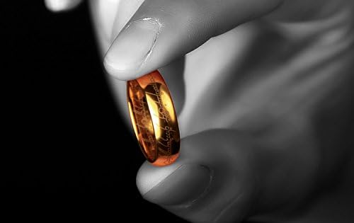 Atyou Gold Plated 18k Tungsten Carbide Steel Lord Rings (11)