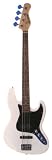 Jive by Huntington Full Size 43 Jazz J Bass Guitar with Gig Bag and Accessories - White and Black (Includes, Strap, String, eBook, Free Mini Rubber Guitar & Pick)