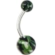 Green Camouflage Toxic Flame Belly Ring