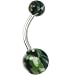 Green Camouflage Toxic Flame Belly Ring