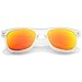 zeroUV Matte Frosted Frame Reflective Colored Mirror Lens Horn Rimmed Sunglasses 54mm