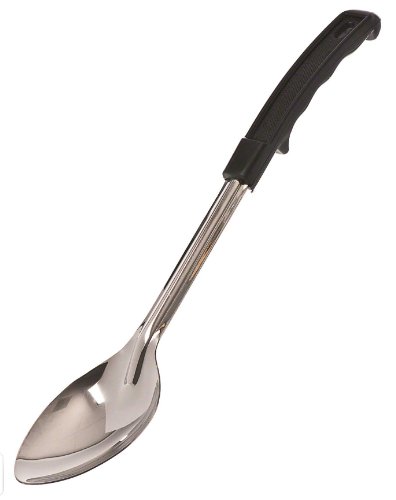 Browne-Halco 5760 Stainless Steel Solid Serving Spoon with Black Polypropylene Handle, 13-Inch