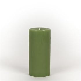 Set of 24 Hand Poured 3 x 6 Pillar Candles, Green Unscented by Quick Candles