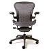 Aeron Chair by Herman Miller - Basic - Graphite Frame - Grey-Black Tuxedo Size C (Large)