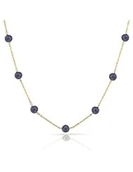 Bling Jewelry 14k Yellow Gold Tin Cup Freshwater Black Pearl Necklace