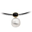 14K Yellow Gold Paspaley South Sea Cultured Pearl and Onyx Pendant - 11.00mm