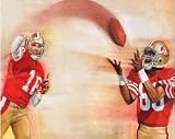 Joe Montana & Jerry Rice San Francisco 49ers Print by Ben Teeter