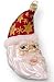 Glass Christmas Ornament, Half Moon Santa, Exclusive Mold by MIA