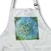 Mystic Wish- Blue and Green Dandelion- Flowers - Full Length Apron With Pockets 22w X 30l