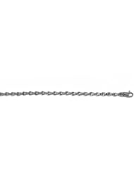 CleverEves 14Kt White Gold Solid Link 3.3mm Bracelet