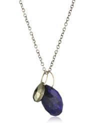 Melissa Joy Manning "Metallic Denim" Mixed Metal with Lapis and Pyrite Necklace