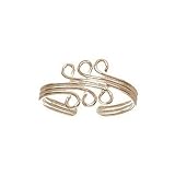 18Kt Yellow Gold over Sterling Silver Triple Wire Swirl Toe Ring