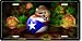 Coqui Over Ball That Has a Flag with Background of Flowers