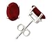 All-Natural Genuine 6x4 mm, Oval Ruby earrings set in 14k White Gold