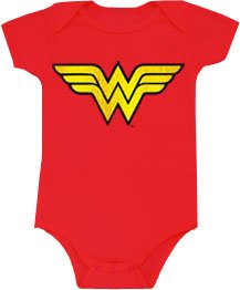  Wonder Woman Logo Red Infant Baby Romper Onesie