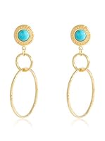 Etrusca Pendientes  plata de ley 925 milésimas bañada en oro / Turquesa