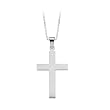 14K White Gold 28 x 18 MM Cross Pendant with Chain