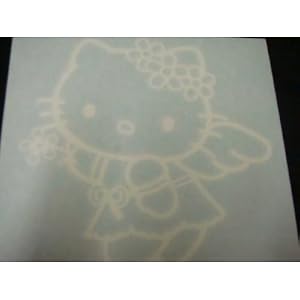 "Hello Kitty" Racing Car Decal Sticker (New) White Angel Style X2