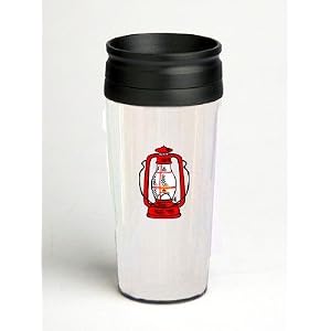 16 oz. Double Wall Insulated Tumbler with red hurricane lamp - Paper Insert by SHOPZEUS