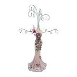 Pink Jewelry Stand Holder -Rose & Butterfly