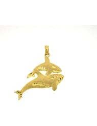 Dazzlers Solid 14 karats gold Double Whale Charm Pendant Available in three colors from jewelsberry (weights: 1.9 grams only)