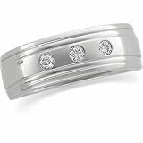 14K White Gold Diamond Wedding Band Duo - Lady's Ring