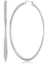Sterling Silver Polished Tube Hoop Earrings
