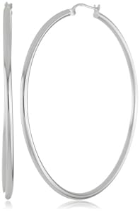 Sterling Silver Polished Tube Hoop Earrings (2.0