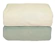Tadpoles Organic Flannel Fitted Crib Sheets - Set of 2, Sage and Natural