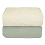 Tadpoles Organic Flannel Fitted Crib Sheets - Set of 2, Sage and Natural