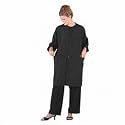 Betty Dain Crinkle Nylon Big Shirt Snap Black