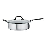 Tramontina Limited Editions Barazzoni 3.5 Quart Stainless Steel Covered Deep Tri-Ply Clad Saute Pan