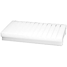 Dynalon 135014-0002 HDPE 45-Slot Microscope Slide Drying and Storage Block, 12" Length x 4" Width x 2" Height
