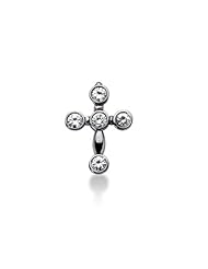 14K White Gold Round Diamond Bezel Set Cross Pendant (1.25ct)