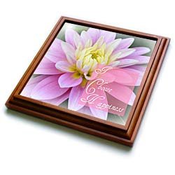 I Choose Happiness Dahlia Flower Floral Photography - 8x8 Trivet With 6x6 Ceramic Tile