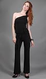 BARBEAU Off Shoulder Ruffle Neckline Jumpsuit Black