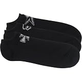 BLUE CROWN Mens Logo No-Show Socks 3-Pack - Black