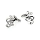 Buy Silver plated treble clef music note cufflinks with presentation box. Made in the U.S.A by For the Cuff