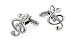 Silver plated treble clef music note cufflinks with presentation box. Made in the U.S.A