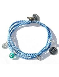 Evil Eye Prosperity Kabbalah Charm Bracelet with Sterling Silver Charms